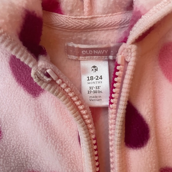 Valentine’s Day Y2K Heart Fleece Zip Up Jacket 18 24 Months Baby Girl - Picture 8 of 9
